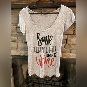 NWOT- color‎ bear “Drink Wine….” Tee